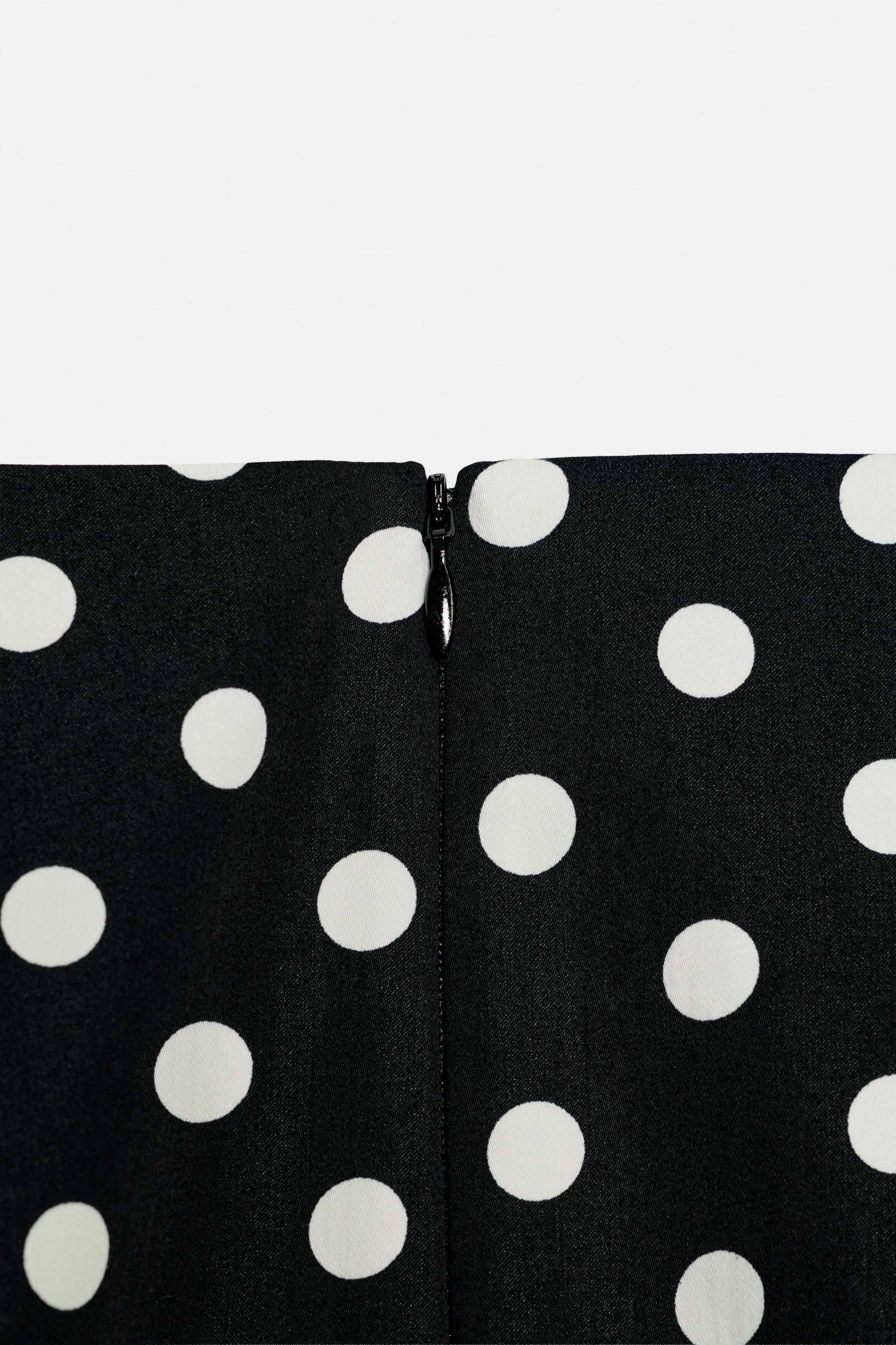 Женские юбки Zara ZW COLLECTION POLKA DOT MIDI SKIRT — фото 9