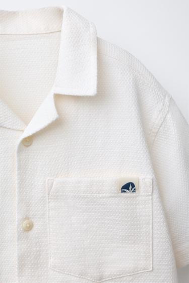 TEXTURED SHIRT WITH POCKET - Ecru by Zara - Image 2