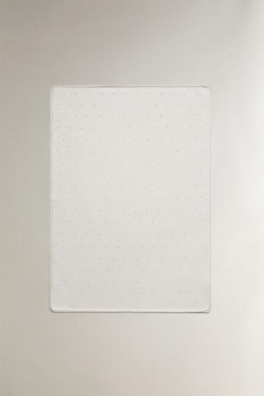 COUVERTURE BÉBÉ EN COTON POINTELLE - Écru de Zara - Image 0