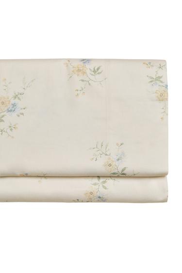 SATEEN FLORAL BOUQUET FLAT SHEET - Yellow by Zara