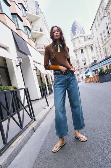 JEANS Z1975 CULOTTE TIRO ALTO CINTURÓN - Azul medio de Zara