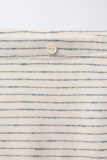 STRIPED LEGGINGS - Ecru / Navy by Zara - Image 2