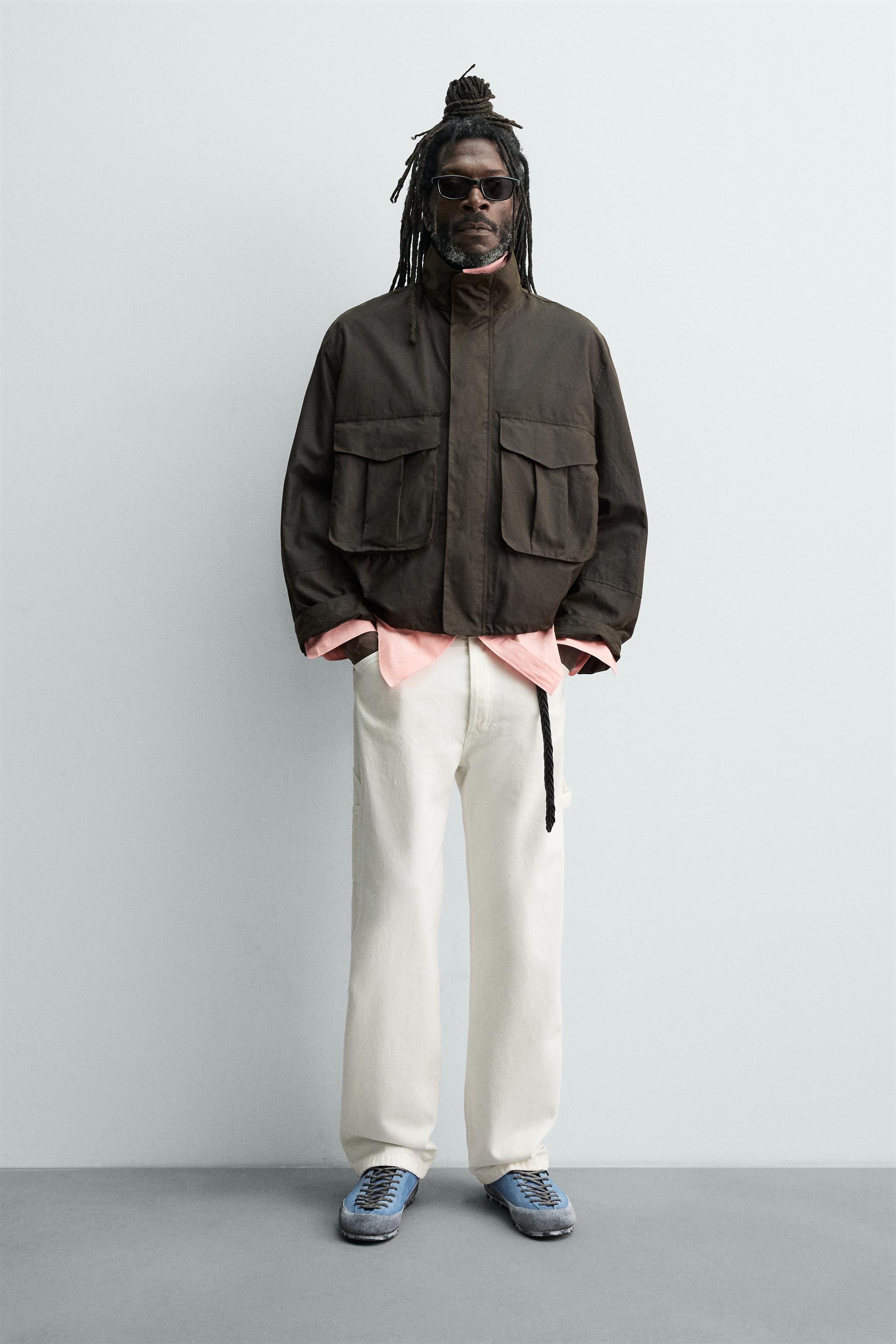 ZARA ナイロンポケットジャケット レザーポケットジャケット - ブラック | ZARA Japan / 日本
