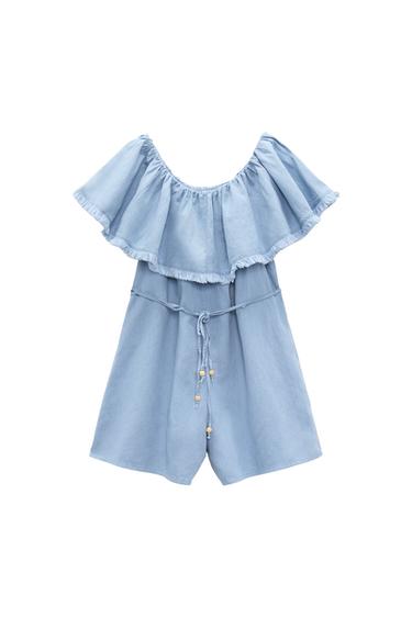 SHORT LINEN PLAYSUIT