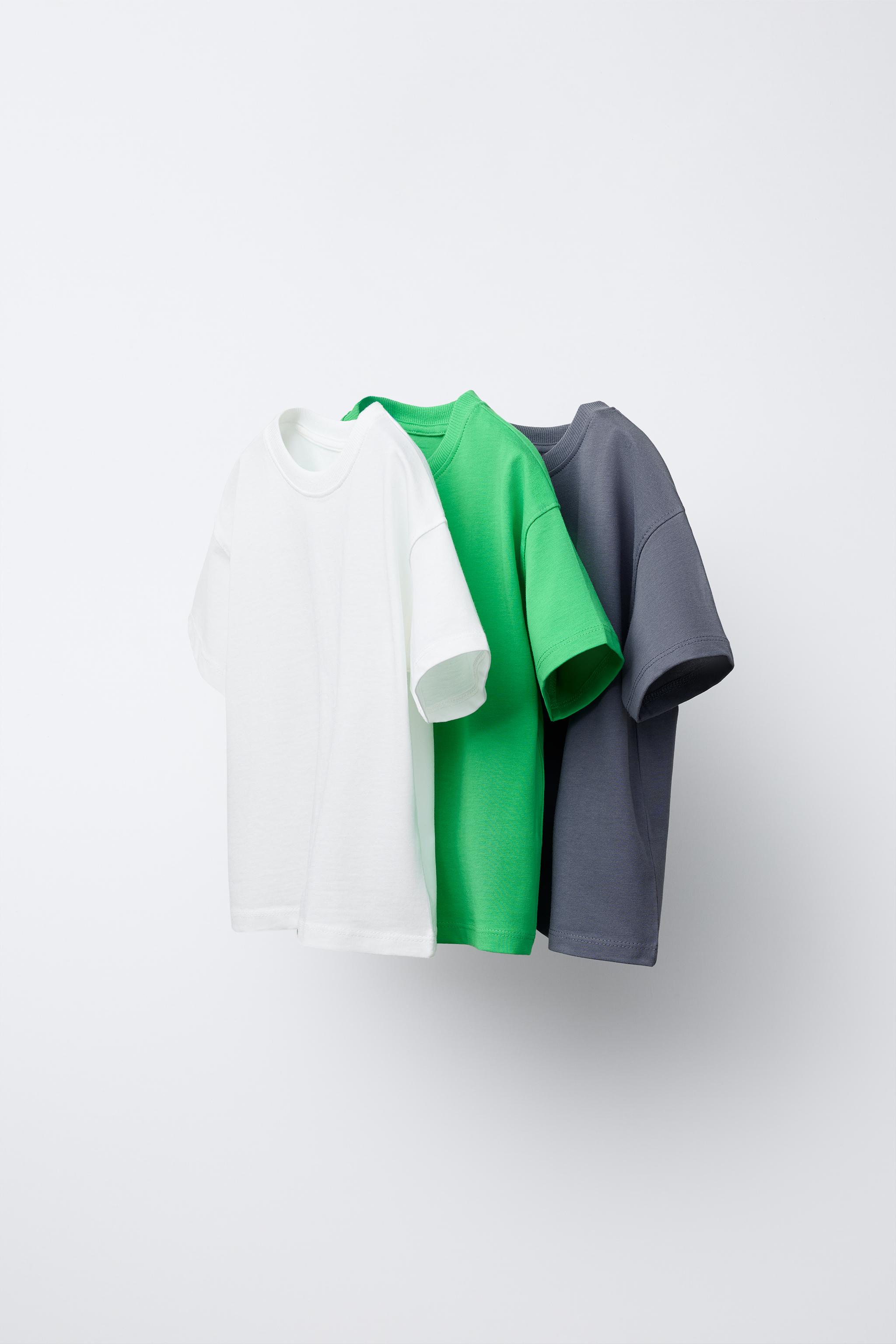 THREE-PACK OF BASIC T-SHIRTS - Green | ZARA United States
