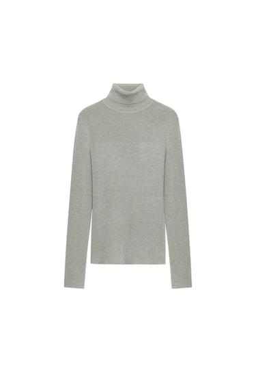 Zara WOOL HIGH-NECK JUMPER - Gray