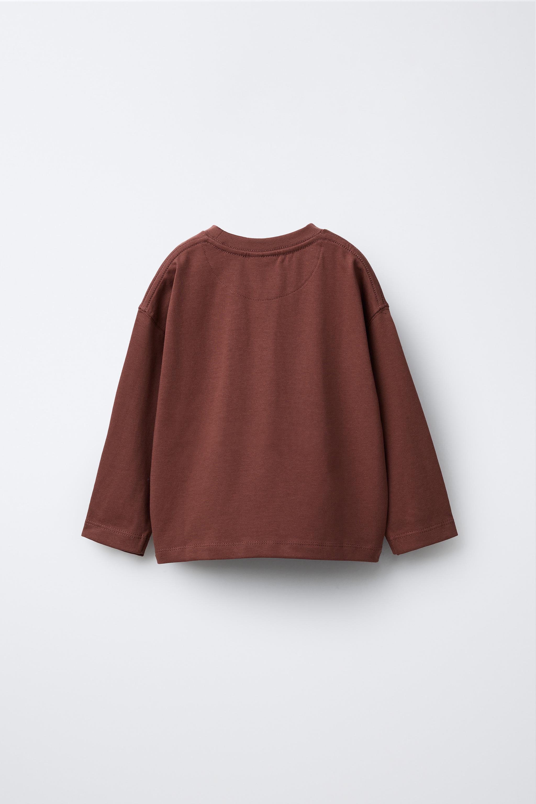 HEAVYWEIGHT EMBROIDERED T-SHIRT — Light burgundy