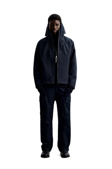 WATER-REPELLENT WINDBREAKER - Dark navy by Zara - Image 0