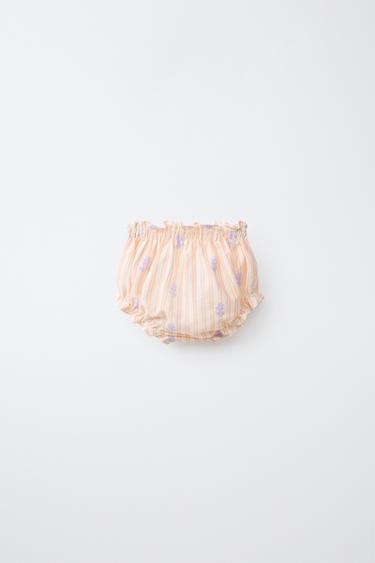 STRIPED AND FLORAL BRIEFS - Tangerine by Zara - Image 1