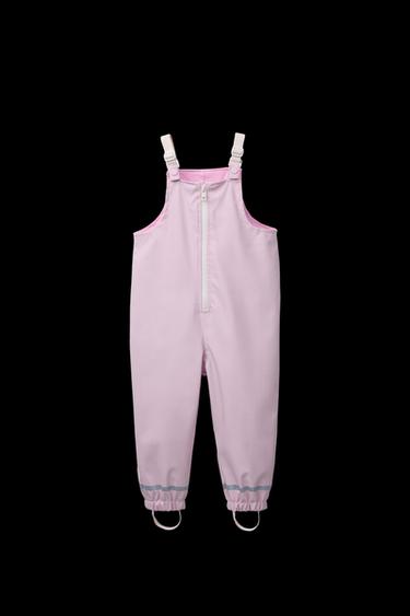 WATER-REPELLENT RUBBERISED DUNGAREES - Pink by Zara - Image 0