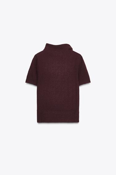 KNOTTED KNIT TOP - Burgundy by Zara - Image 6