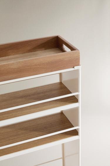 METAL AND WOODEN STORAGE TROLLEY - Light beige by Zara - Image 2