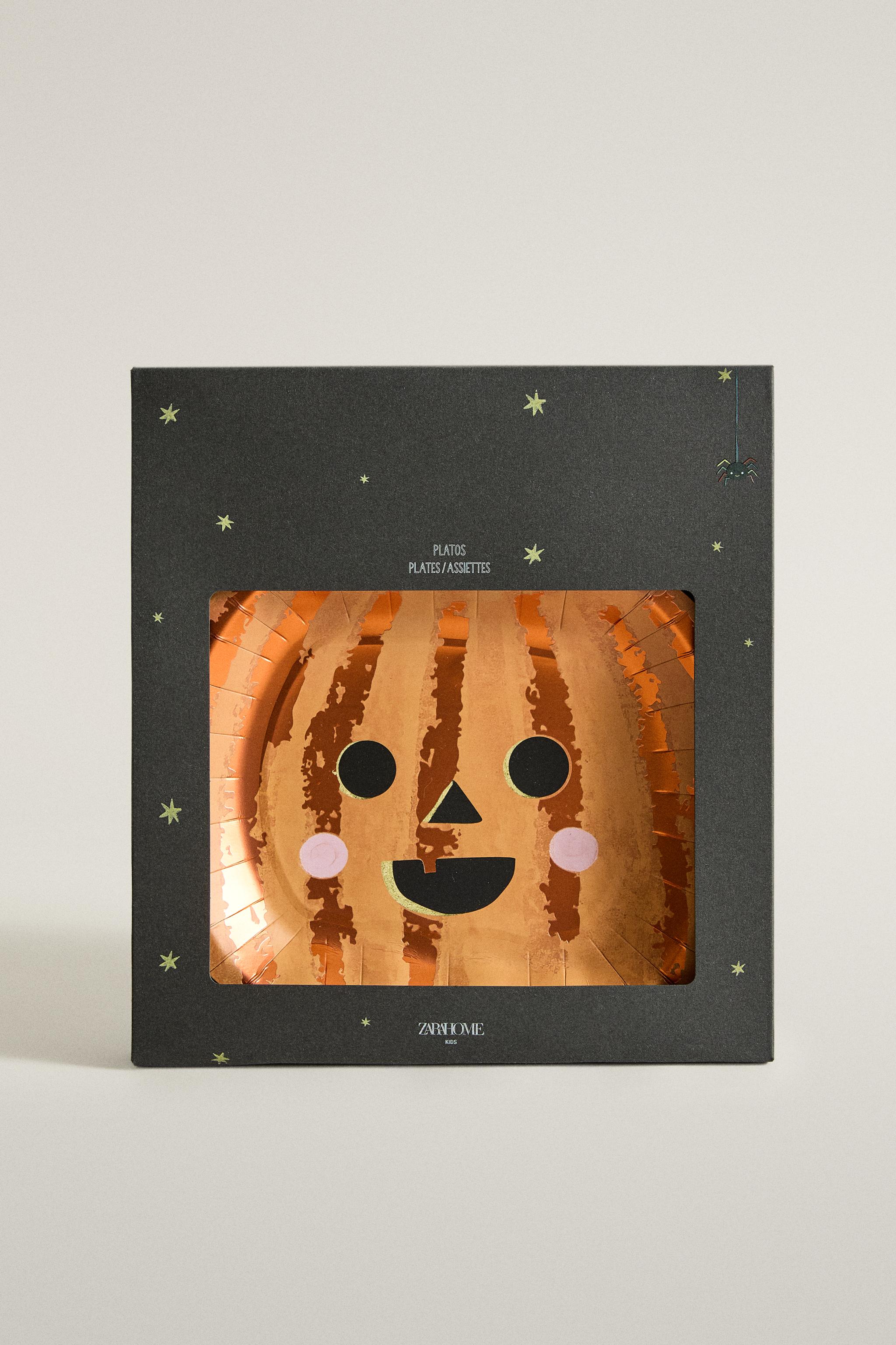LOT ASSIETTES PAPIER ENFANT CITROUILLE HALLOWEEN (LOT DE 12)