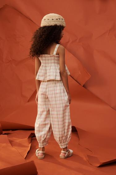 LIMITED EDITION EMBROIDERED FLORAL CHECK SAROUEL TROUSERS - Multicoloured by Zara - Image 2