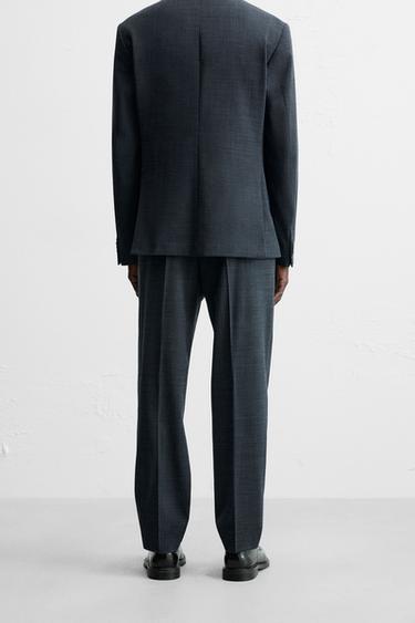 TEXTURED SUIT TROUSERS - Blue / Indigo by Zara - Image 2