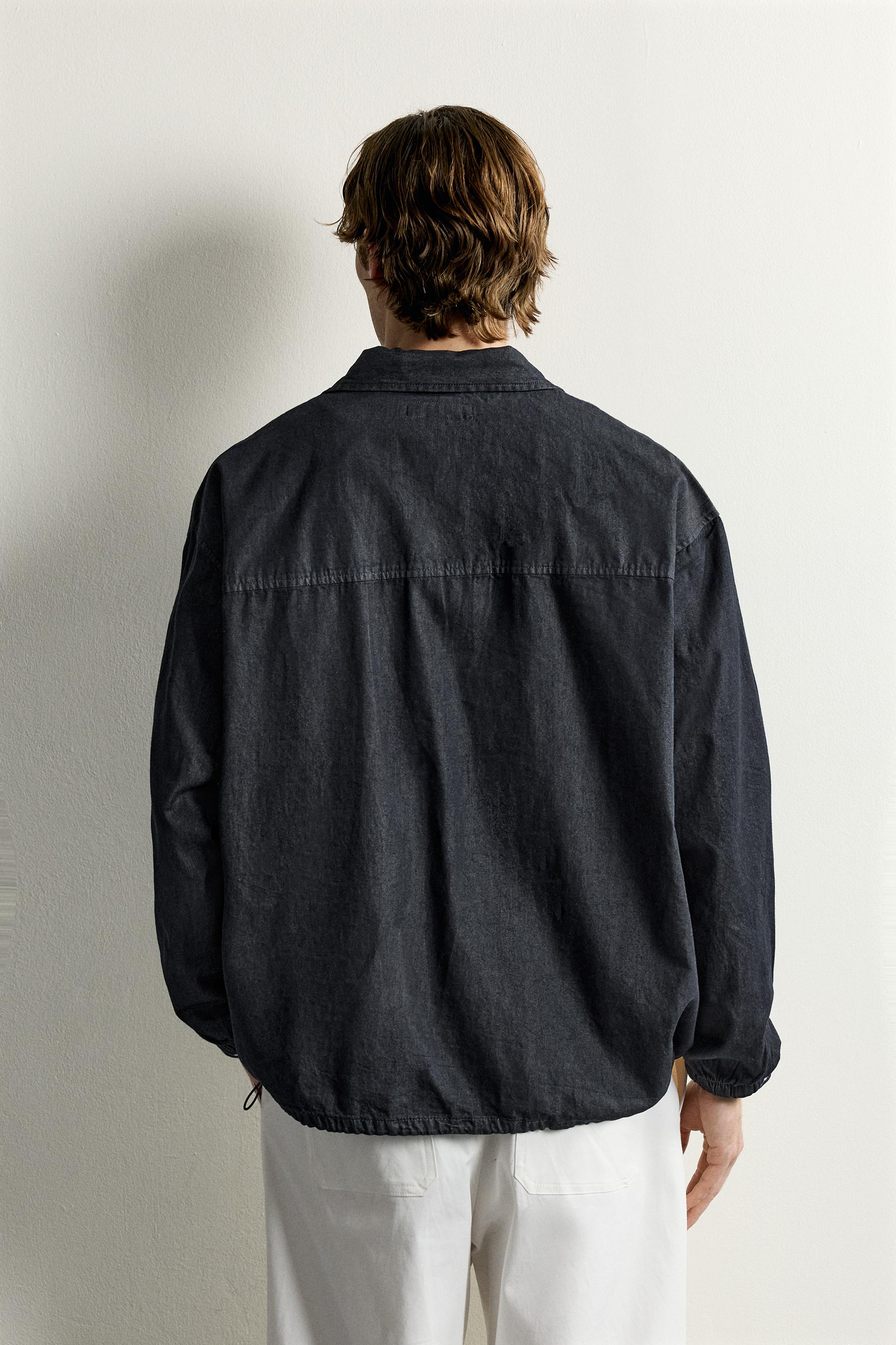 RELAXED FIT DENIM POLO SHIRT