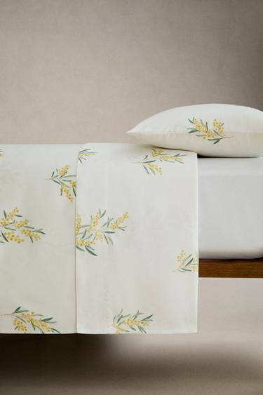 MIMOSA PRINT SATEEN FLAT SHEET - Oyster-white by Zara - Image 2