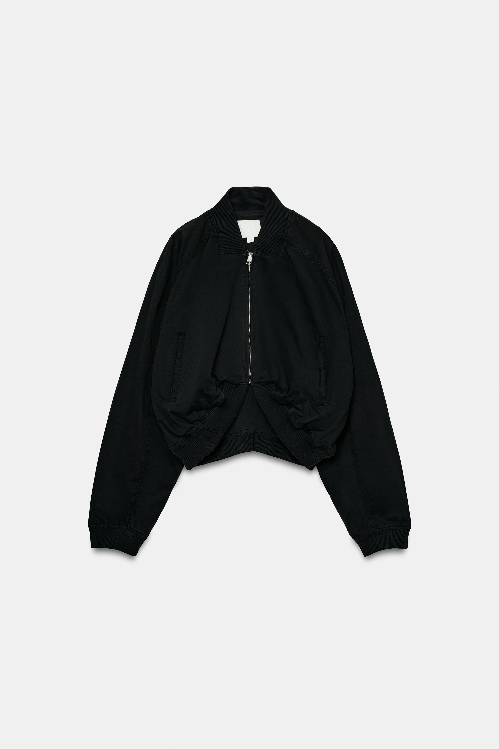 VESTE BOMBER À BAS ASYMÉTRIQUE