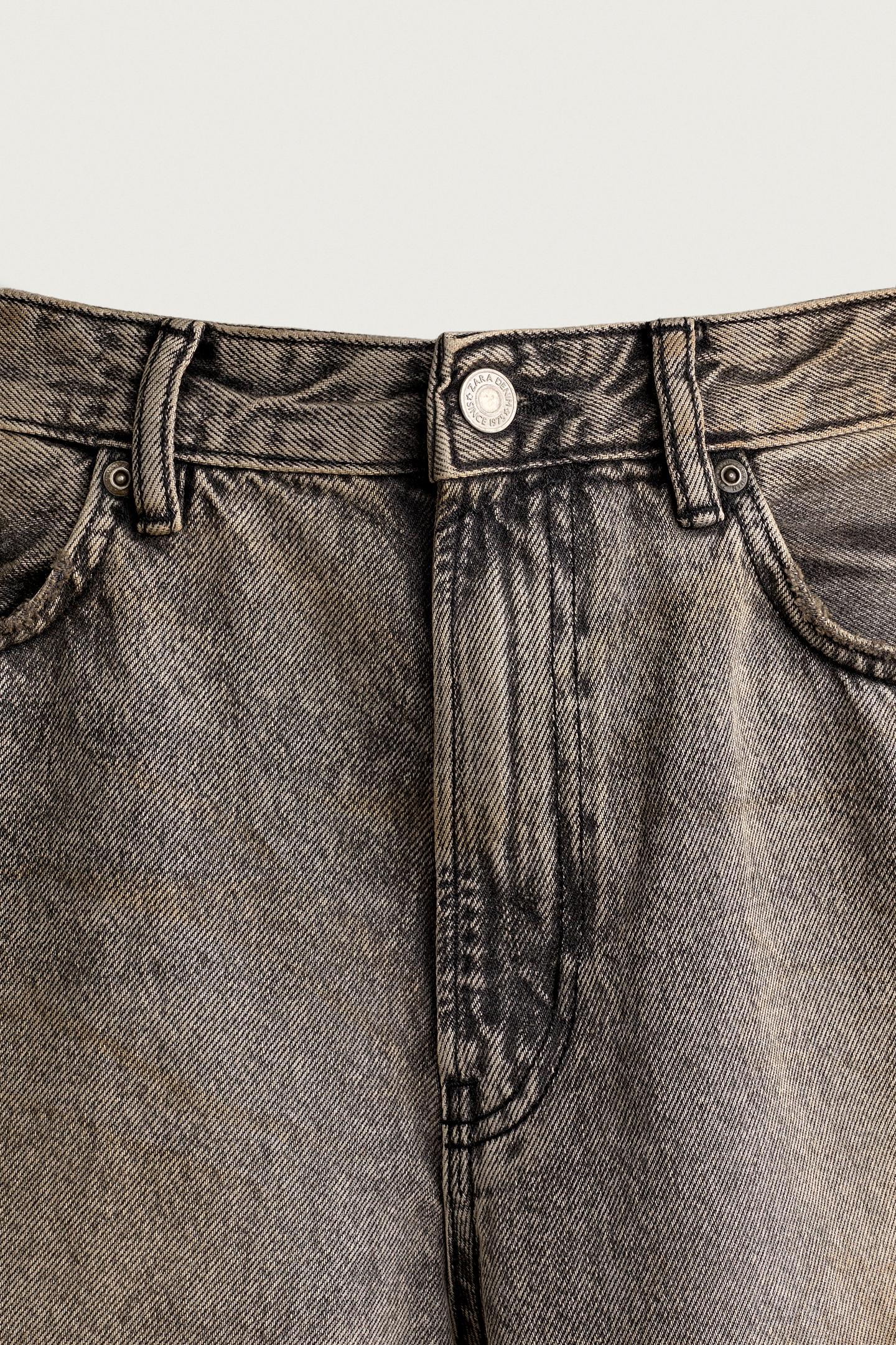 Мужские джинсы Zara Baggy Fit, цвет: Серый / Рыжевато-коричневый — фото 9