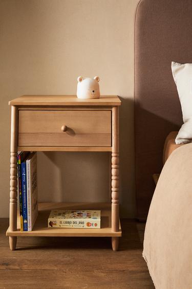 WOODEN BEDSIDE TABLE - Light beige by Zara