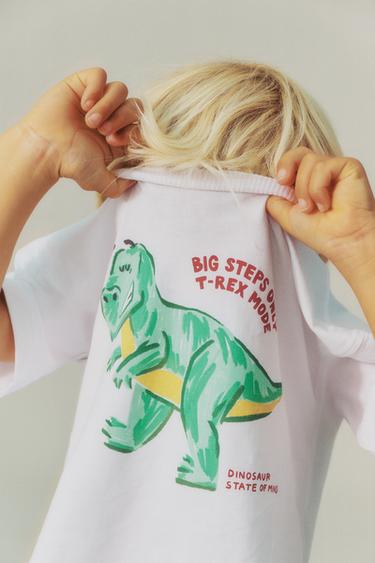 DINOSAUR PRINT T-SHIRT - White by Zara