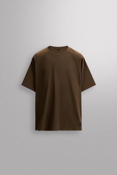 PERFORATED STRUCTURE T-SHIRT - Brown by Zara
