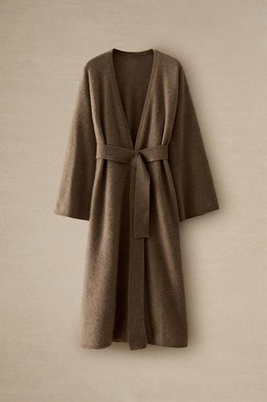 ROBE DE CHAMBRE CACHEMIRE - Marron / Taupe de Zara - Image 4