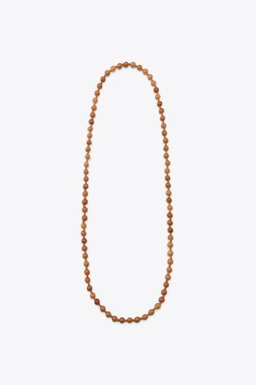 STONE BEAD NECKLACE - Orange by Zara