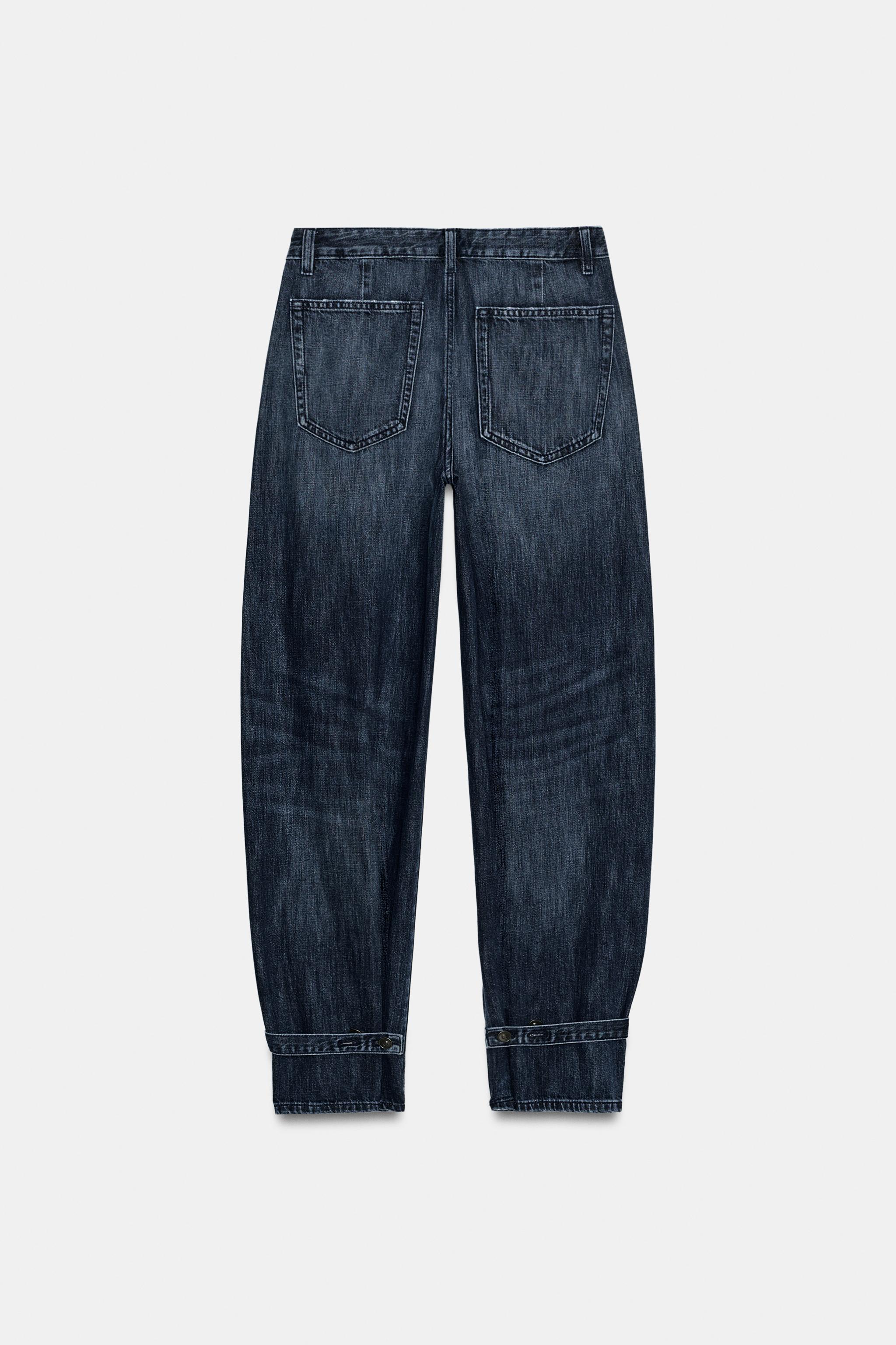 TRF MID-RISE BALLOON JEANS WITH LOOPS