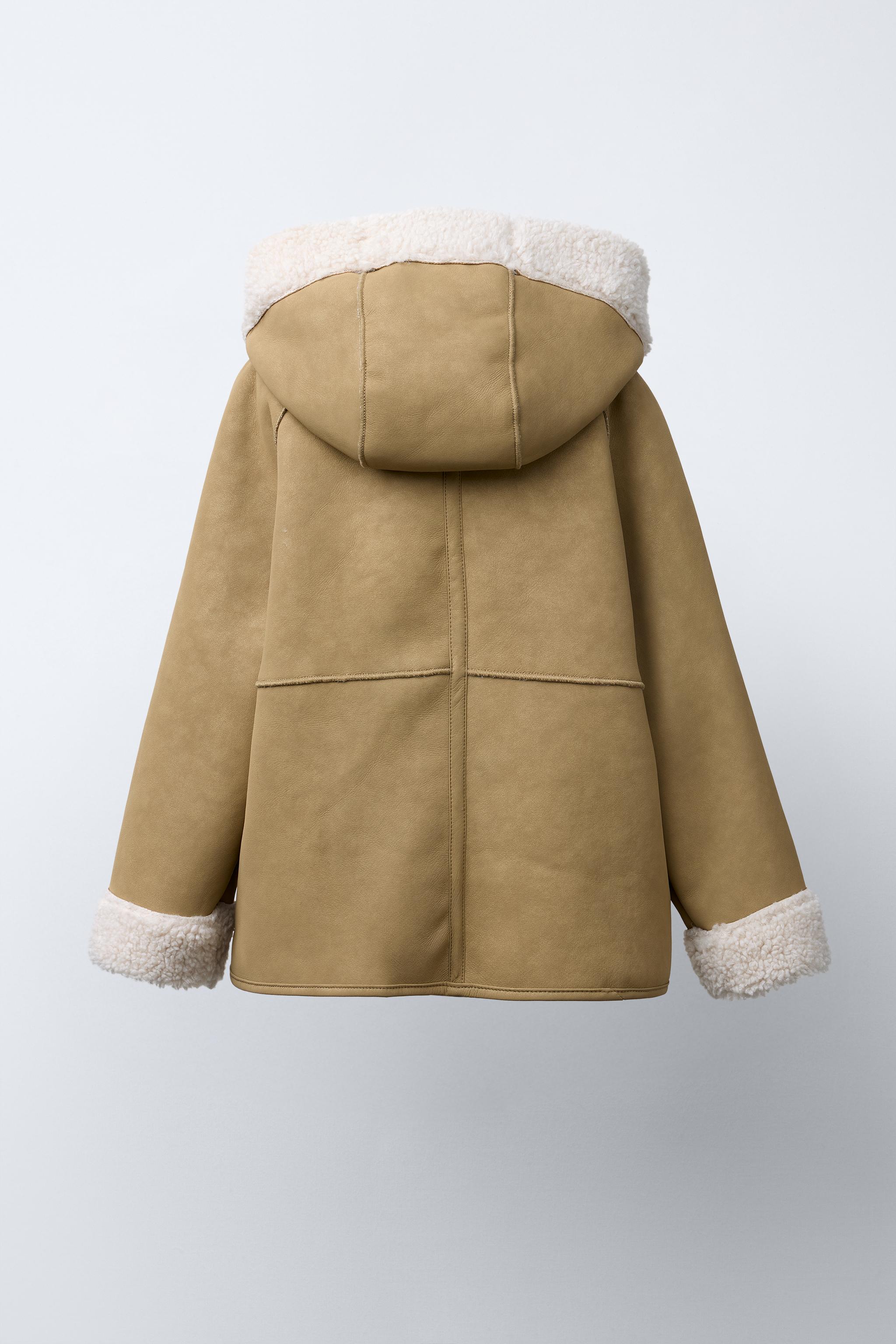 DOUBLE-FACED FAUX SHEARLING COAT Sand ZARA India