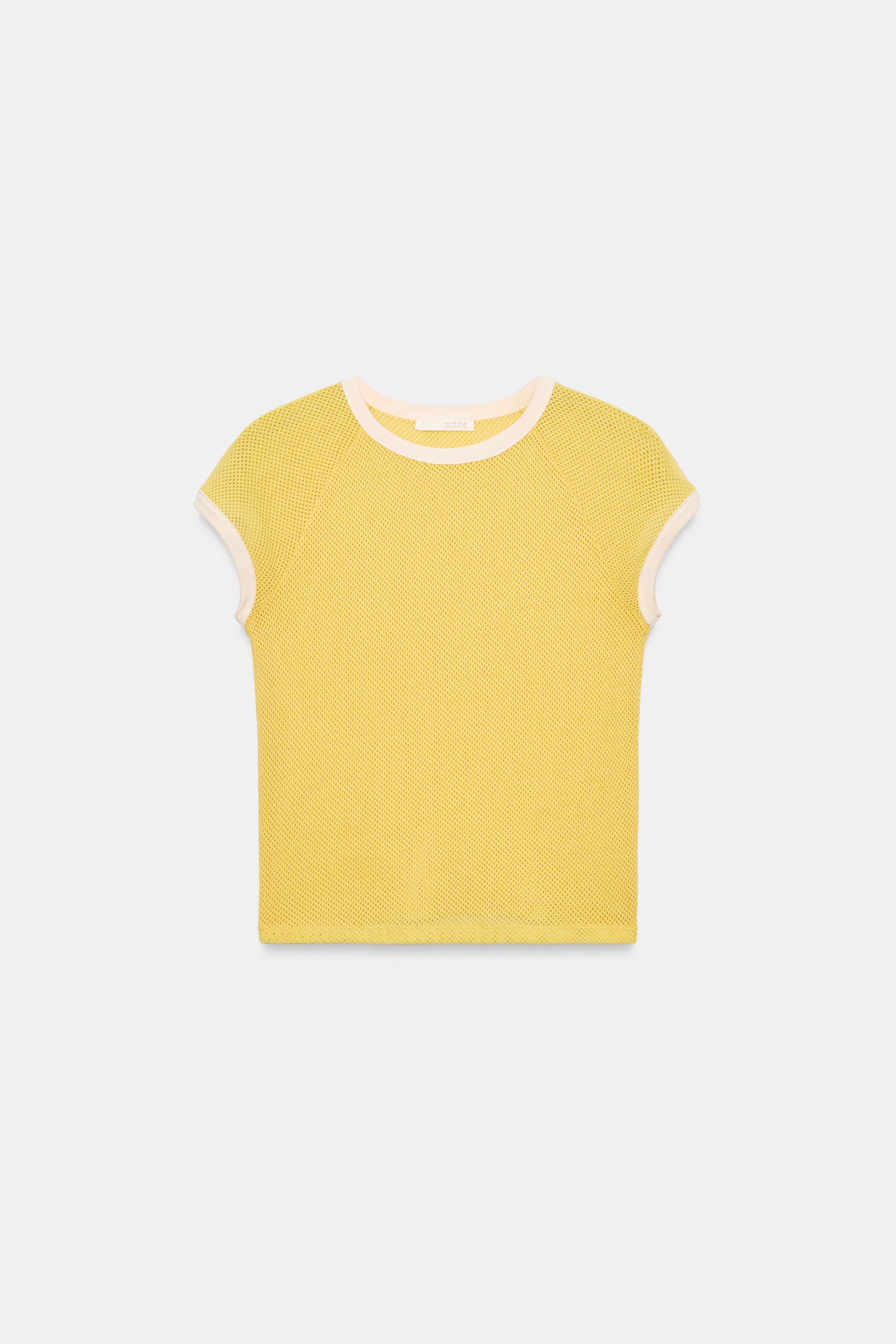 T-SHIRT RÉSILLE LISERÉS