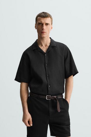 100% LINEN LIMITED EDITION SHIRT - Black by Zara