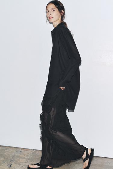 Zara OVERSIZED SHIRT ZW COLLECTION - Black