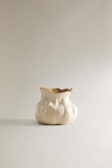 Zara ARTICHOKE CERAMIC VASE - Ocher