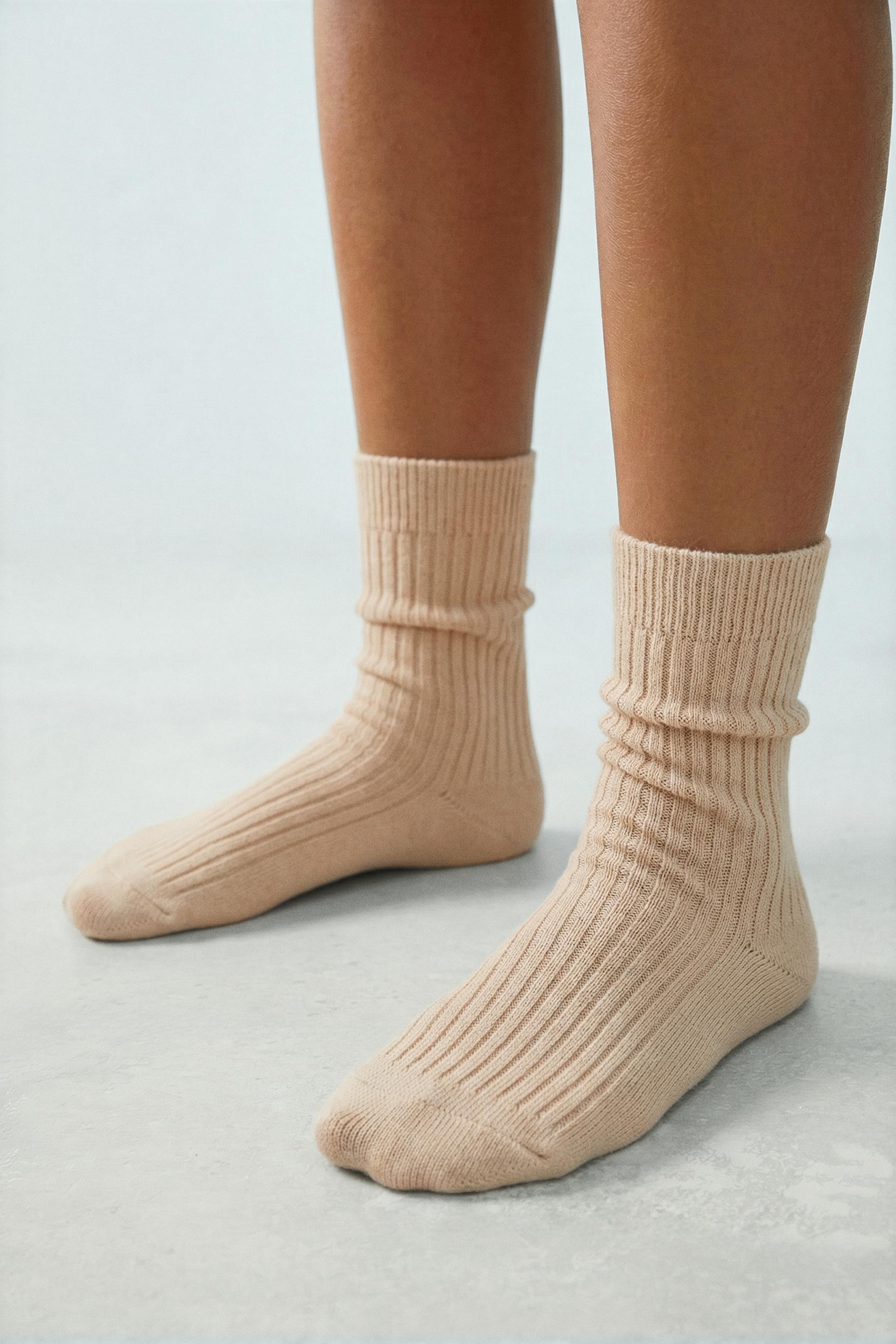 STORIESZ - THREE-PACK OF TALL RIBBED COTTON SOCKS
