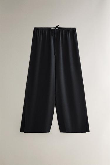 HEDVÁBNÉ KALHOTY - Modrá od Zara