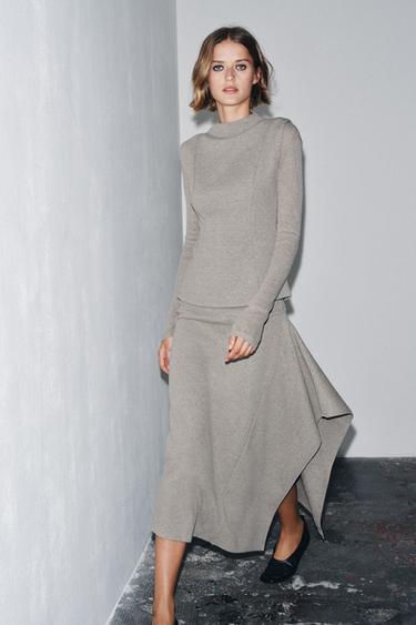 DOUBLE LONG SLEEVE TOP - camel by Zara - Image 3