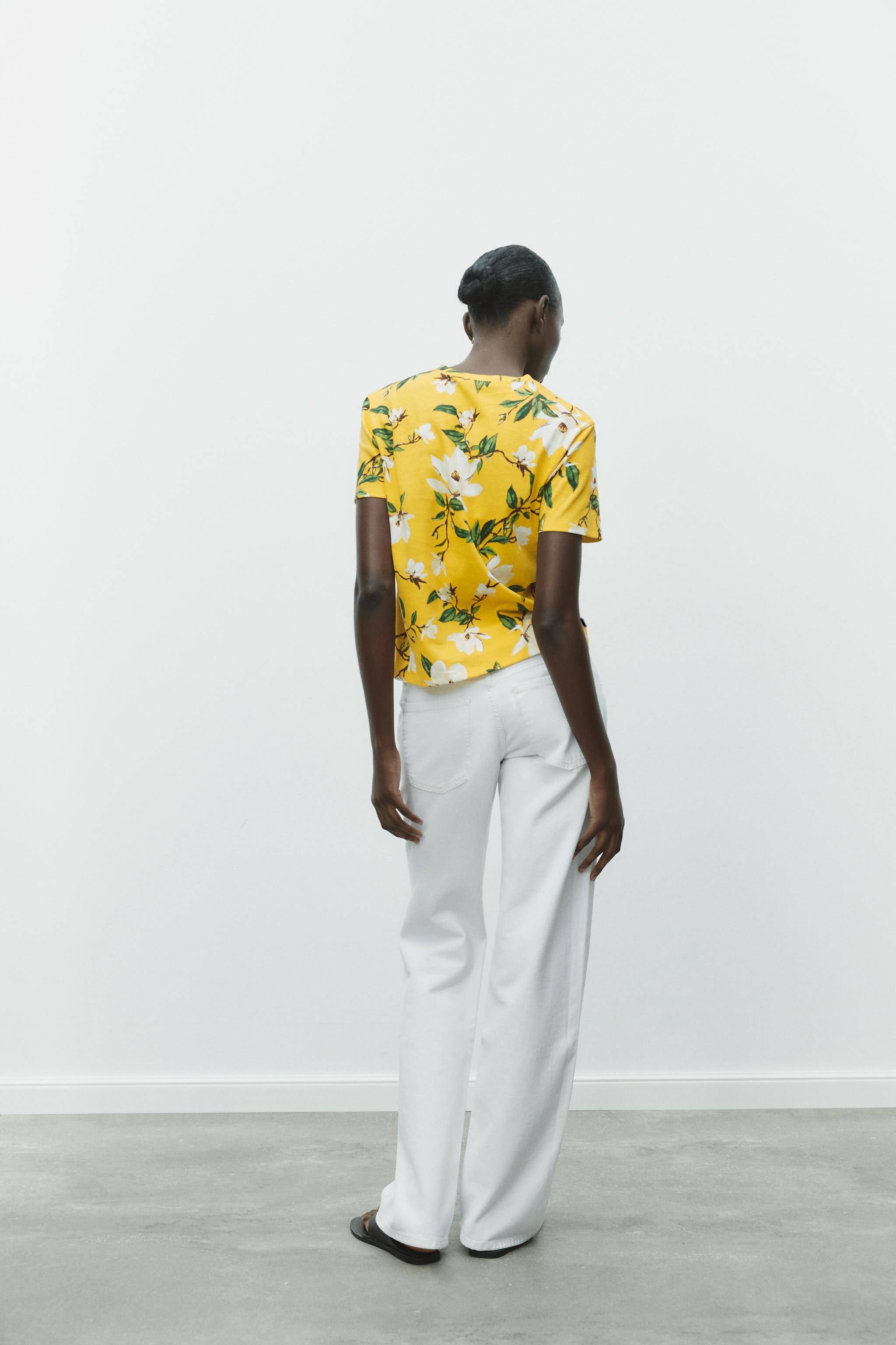 プリント Tシャツ - 生成り/イエロー | ZARA Japan / 日本