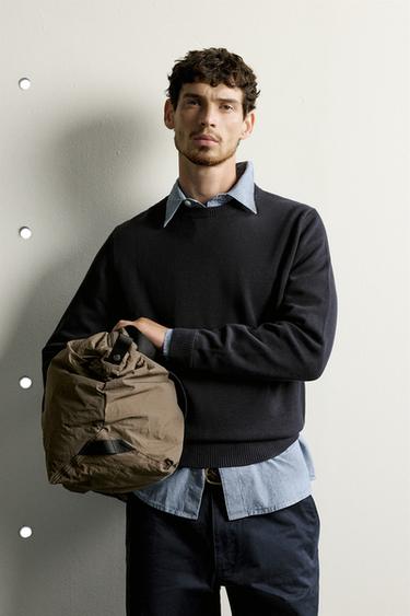COTTON REGULAR FIT JUMPER - Navy blue by Zara