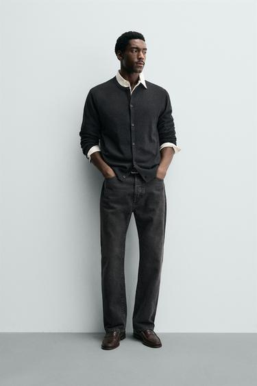 Zara WOOL BLEND CARDIGAN - Anthracite Gray