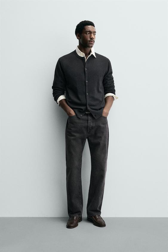 CARDIGAN DE MISTURA DE LÃ - Gris Antracita da Zara - Imagem 0