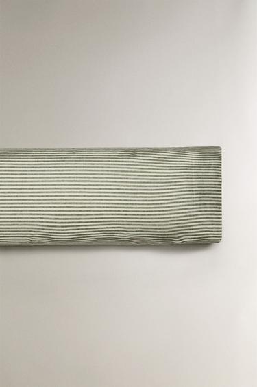 STRIPED FLANNEL PILLOWCASE - Ecru by Zara - Image 4