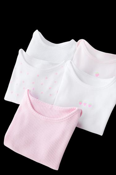 5-PACK OF STRAWBERRY PRINT BODYSUITS - Pink by Zara