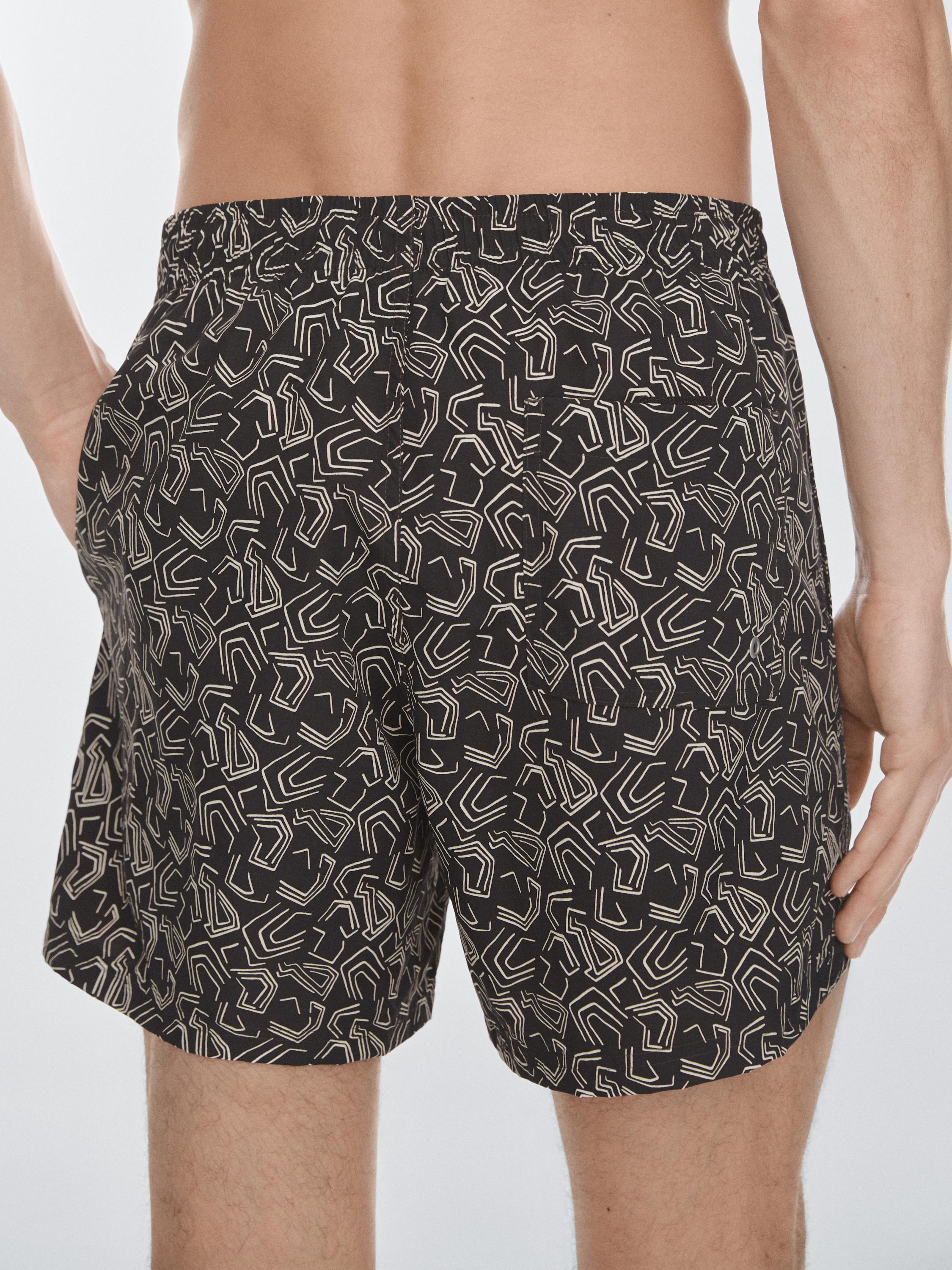 Short de bain à imprimé abstrait