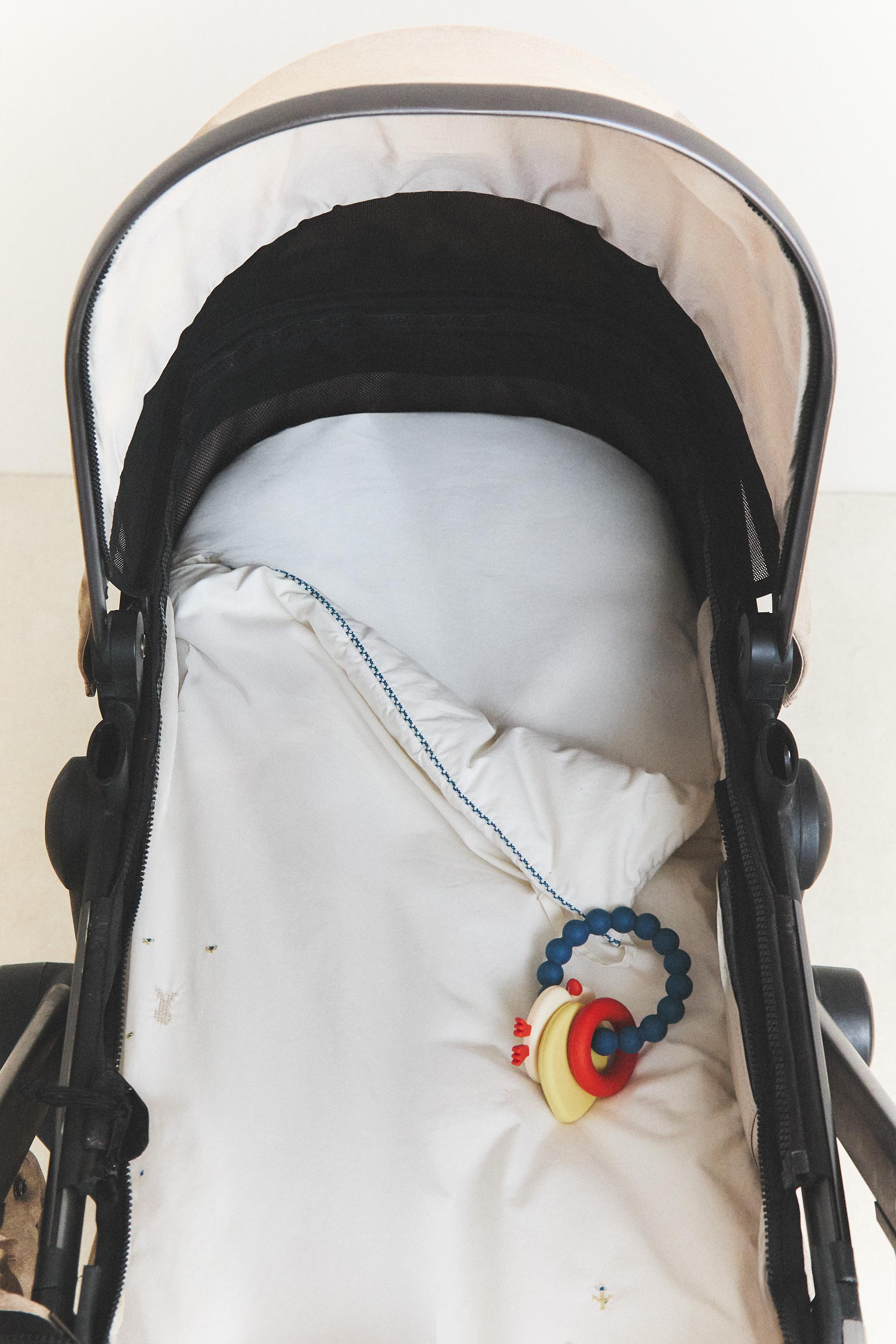 COTTON RABBIT CARRYCOT BABY WRAP — Ecru