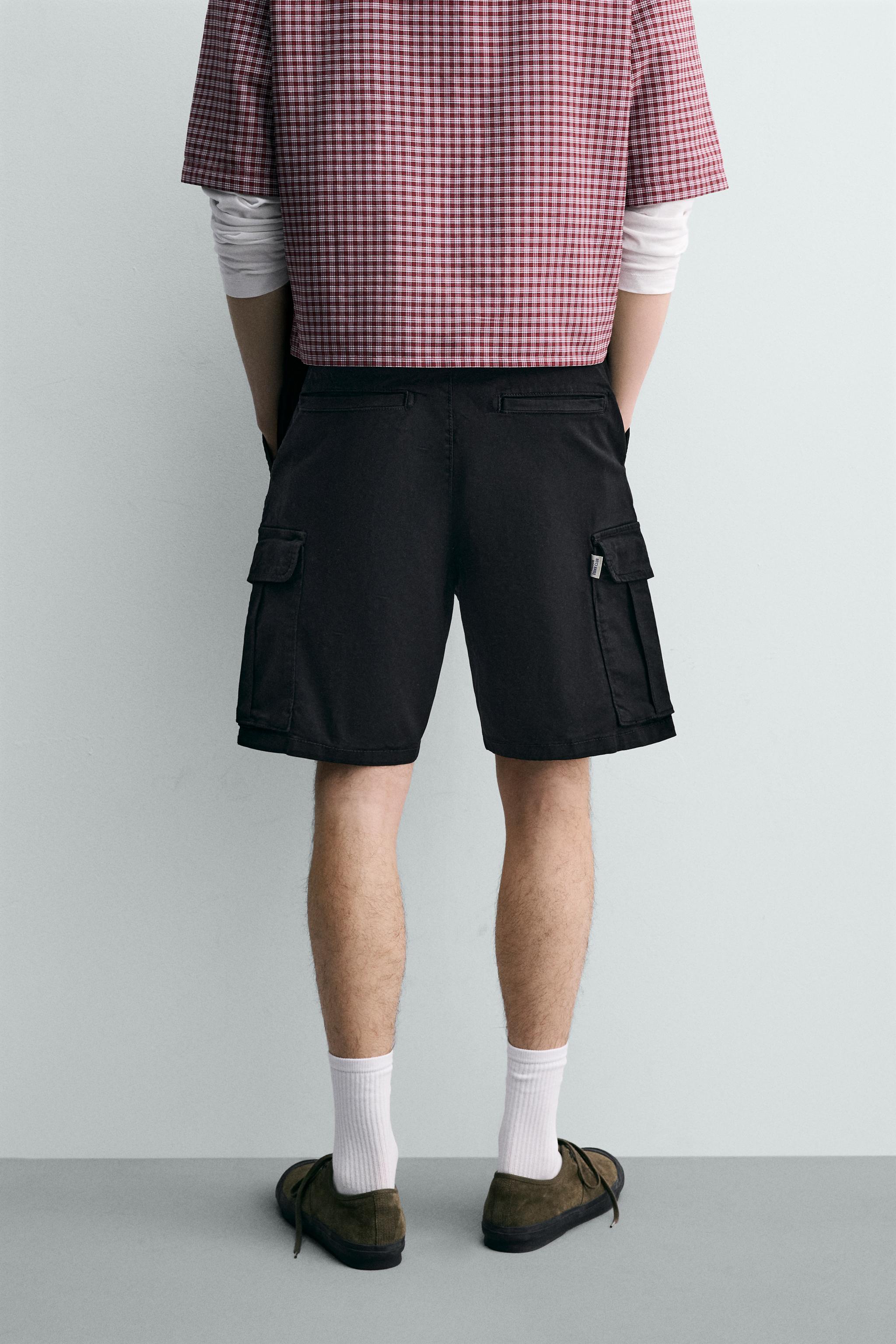 RELAXED FIT WASHED CARGO SHORTS