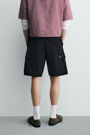 BERMUDA CARGO RELAXED FIT DÉLAVÉ - Noir de Zara - Image 2