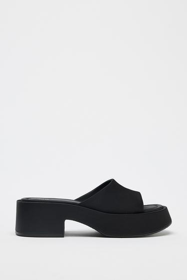 CHUNKY SATIN SANDALS - Black by Zara - Image 0