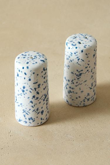ENSEMBLE SALIÈRE ET POIVRIER GRÈS TACHETÉ - Bleu de Zara - Image 6