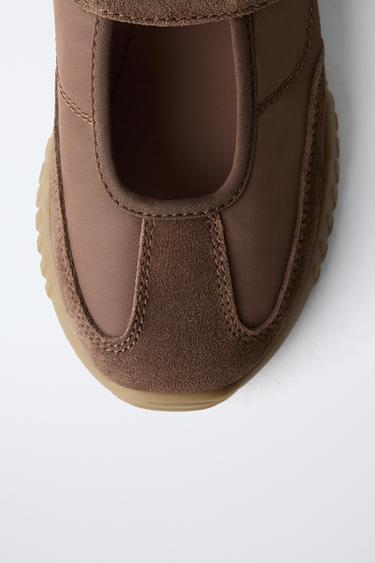 SPORTS BALLET FLATS - Brown by Zara - Image 3